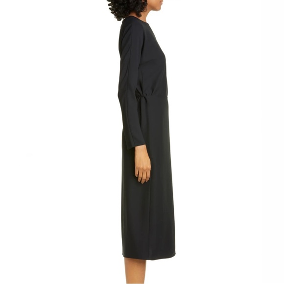 VINCE BLACK LONG SLEEVE BUTTON-BACK MIDI DRESS - Picture 5 of 11